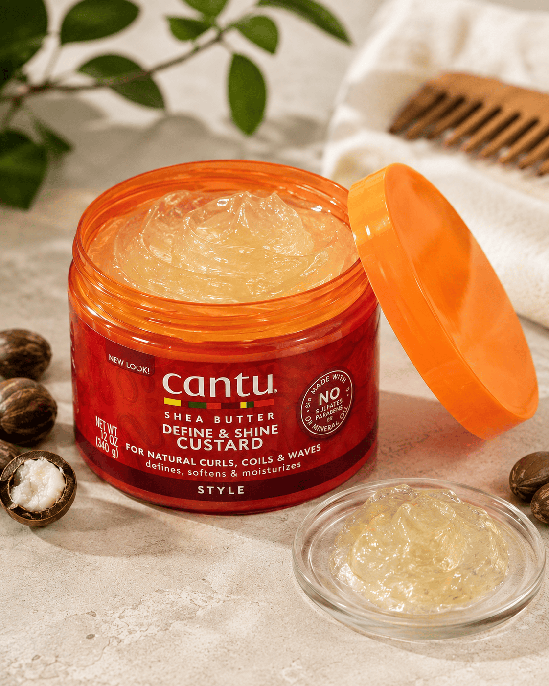 کرم حالت‌دهنده مو کانتو Shea Butter Define & Shine Custard حجم 340 گرم
